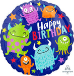 Anagram Mylar & Foil Happy Birthday Cute Monsters 18″ Balloon