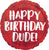 Anagram Mylar & Foil Happy Birthday Dude! Red Plaid 18″ Balloon