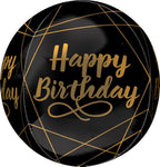 Anagram Mylar & Foil Happy Birthday Elegant Orbz 16″ Balloon