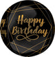 Happy Birthday Elegant Orbz 16″ Balloon
