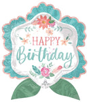 Anagram Mylar & Foil Happy Birthday Floral 27″ Balloon