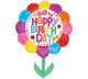 Happy Birthday Flower 29″ Foil Balloon