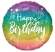 Happy Birthday Holographic Ombre 18″ Balloon