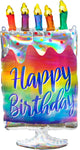 Anagram Mylar & Foil Happy Birthday Iridescent Cake 30″ Balloon