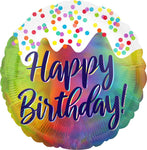 Anagram Mylar & Foil Happy Birthday Iridescent Confetti 18″ Balloon