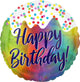 Happy Birthday Iridescent Confetti 18″ Balloon