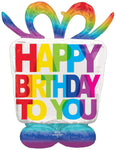 Anagram Mylar & Foil Happy Birthday Present AirLoonz 42″ Balloon