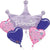Anagram Mylar & Foil Happy Birthday Princess Balloon Bouquet Set