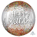 Anagram Mylar & Foil Happy Birthday Sequins Orbz 16″ Balloon