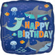 Feliz Cumpleaños Tiburones Globo 18″