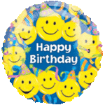 Anagram Mylar & Foil Happy Birthday Smiley Faces 18″ Value Balloon