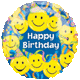 Happy Birthday Smiley Faces 18″ Value Balloon
