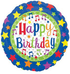 Anagram Mylar & Foil Happy Birthday Stars Music Notes 18″ Balloon