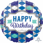Anagram Mylar & Foil Happy Birthday Tie Pattern 18″ Balloon