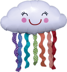 Happy Cloud Balloon with Rain Streamers