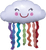 Happy Cloud Balloon with Rain Streamers