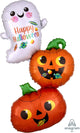 Happy Ghost & Pumpkin Stack 37" Mylar Foil Balloon