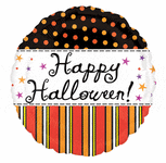 Anagram Mylar & Foil Happy Halloween Dots and Stripes 18″ Balloon