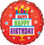 Anagram Mylar & Foil Happy Happy Birthday Cake 18″ Balloon