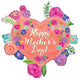 Happy Mother's Day Floral Heart 27″ Balloon