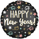 Happy New Year Confetti Satin 18″ Balloon