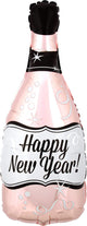 Feliz año nuevo botella de champán de oro rosa globo de 26″