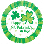 Anagram Mylar & Foil Happy St. Patrick's Day Shamrocks 18" Foil Balloon
