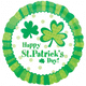 Happy St. Patrick's Day Shamrocks 18" Foil Balloon