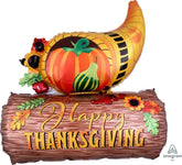 Anagram Mylar & Foil Happy Thanksgiving Cornucopia 29″ Balloon