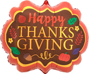 Anagram Mylar & Foil Happy Thanksgiving Satin Marquee 25″ Balloon
