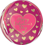 Anagram Mylar & Foil Happy Valentine's Day Abstract Marble 15″ Orbz Balloon