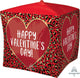 Feliz Día de San Valentín Animal Print Cubez Globo 15″