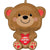 Anagram Mylar & Foil Happy Valentine's Day Cuddly Bear 20″ Balloon
