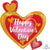 Anagram Mylar & Foil Happy Valentine's Day Gold Pink Red 22″ Balloon