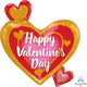 Happy Valentine's Day Gold Pink Red 22″ Balloon