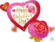 Feliz Día de San Valentín Corazón y Rosa Globo 32″