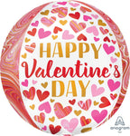 Anagram Mylar & Foil Happy Valentine's Day Marbling Orbz 15″ Balloon