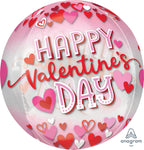 Anagram Mylar & Foil Happy Valentine's Day Orbz 16″ Balloon