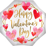 Anagram Mylar & Foil Happy Valentine's Day Satin Watercolor 22″ Balloon