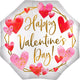 Happy Valentine's Day Satin Watercolor 22″ Balloon