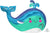 Anagram Mylar & Foil Happy Whale 34″ Balloon