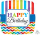 Globo Jumbo de 28" HBD Bright Stripe &amp; Chevron