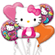 Ramo de globos arcoíris de Hello Kitty
