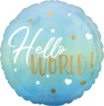 Anagram Mylar & Foil Hello World! Welcome Baby 18″ Balloon