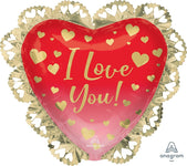 Anagram Mylar & Foil I Love You Ombre & Gold Hearts 23″ Balloon