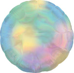 Anagram Mylar & Foil Iridescent Pastel Rainbow Round 18″ Balloon