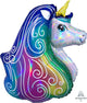 Iridescent Rainbow Unicorn 30" Mylar Foil Balloon
