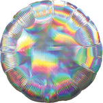 Anagram Mylar & Foil Iridescent Silver Round 18″ Balloon