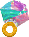 Anagram Mylar & Foil Iridescent Wedding Ring 27″ Balloon