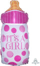 It's A Girl Baby Bottle 23" Mylar Foil Balloon